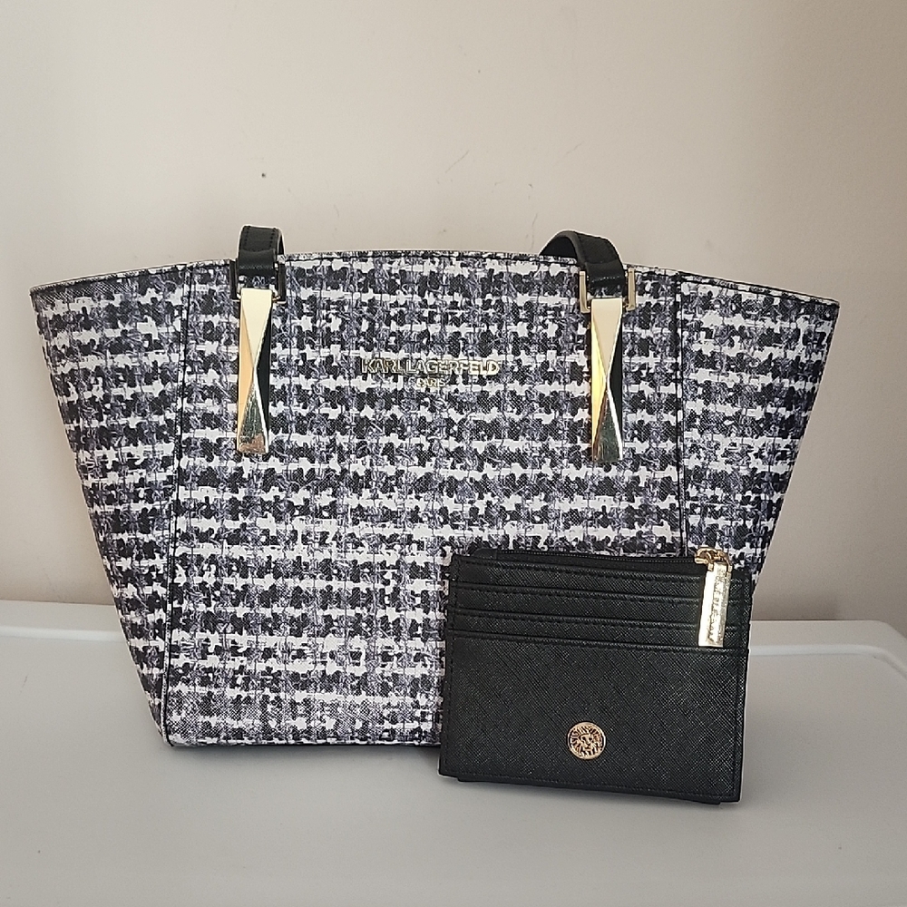 Karl Lagerfeld Crossbody/Tote w/Free Anne Klein Card Case Wallet